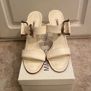 Manolo Blahnik White Bulgaro Sandals